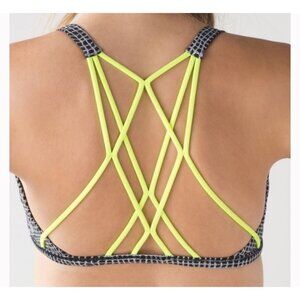 Lululemon Free To Be Zen Bra  Fall Net White Black / Ray Size 10